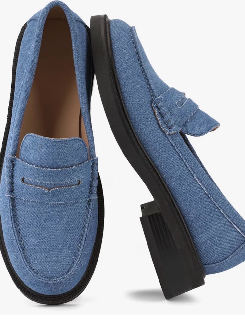 Women’s Blue Denim Penny Loafers